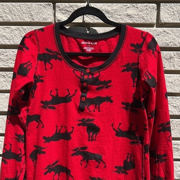 Little Blue House (Hatley) Moose on Red Nightdress Sz S - Picture 3 of 10